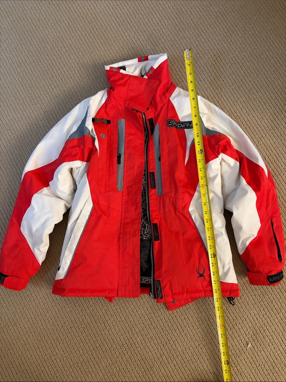 Spyder Red and White Insulated Ski Jacket